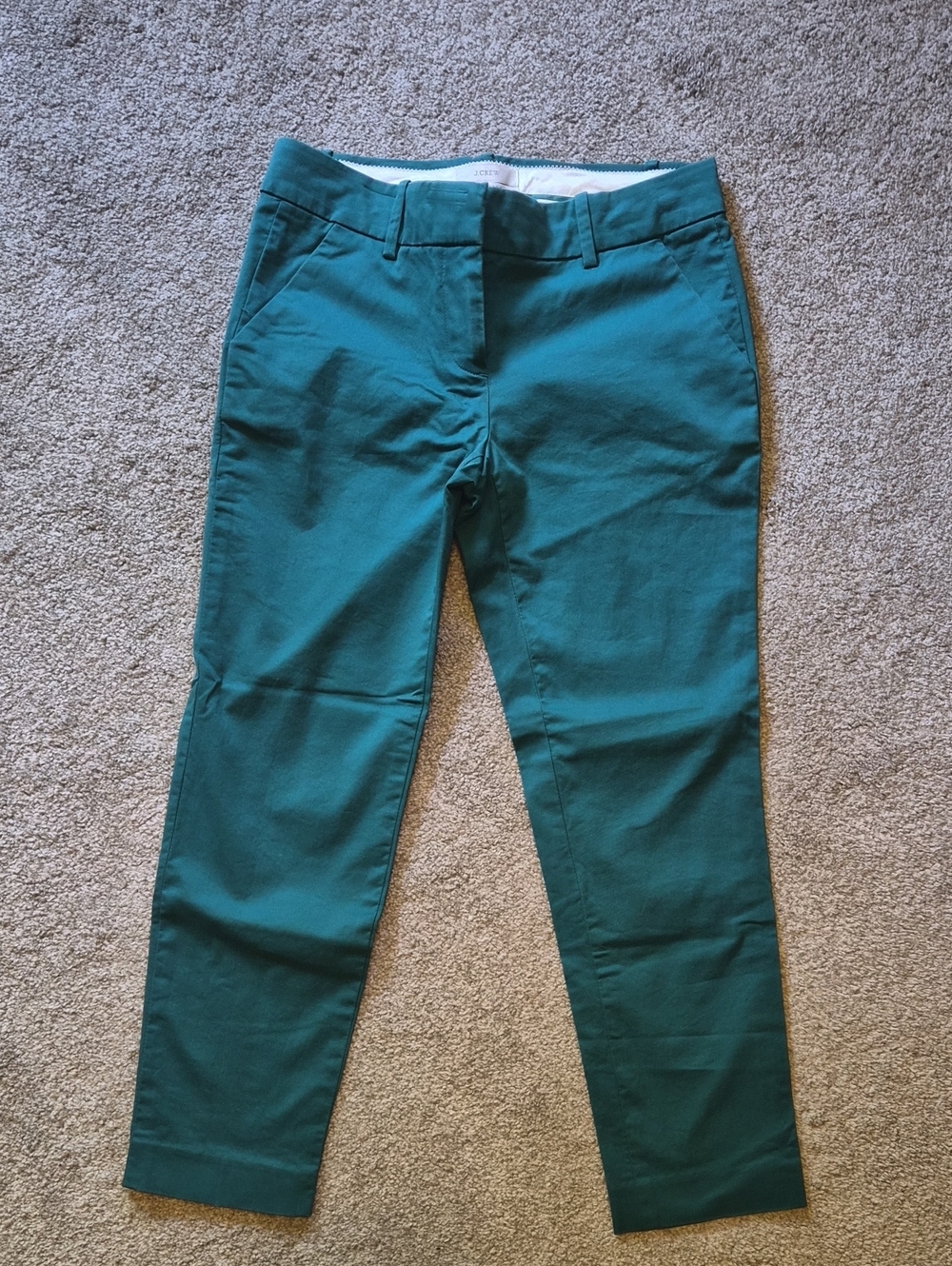 J. Crew Cafe Capri in Teal Green 00P
